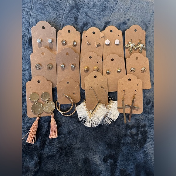 Western Boho Earring Bundle Studs and Dangle Earrings Gold - Picture 1 of 3